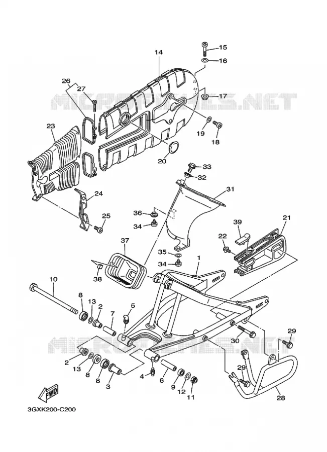 SWINGARM Yamaha MOTO 200 2012 AG  AG200F