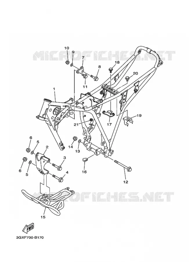 FRAME Yamaha MOTO 200 2012 AG  AG200F