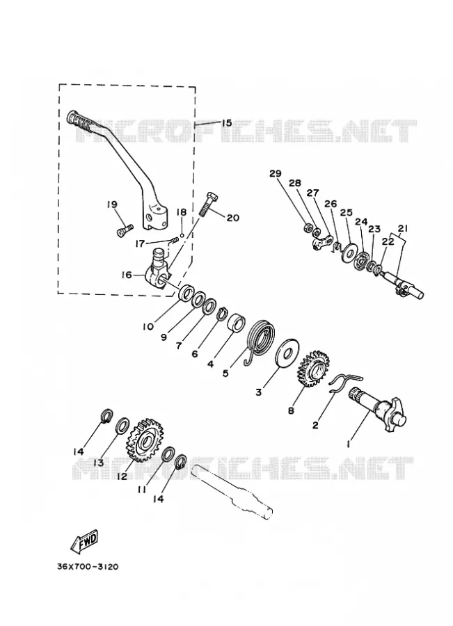 KICK STARTER Yamaha MOTO 200 2012 AG  AG200F