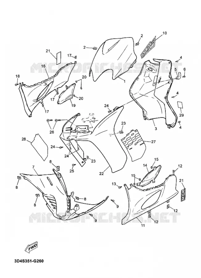 LEG SHIELD Yamaha SCOOTER 50 2012 MACH  CS50