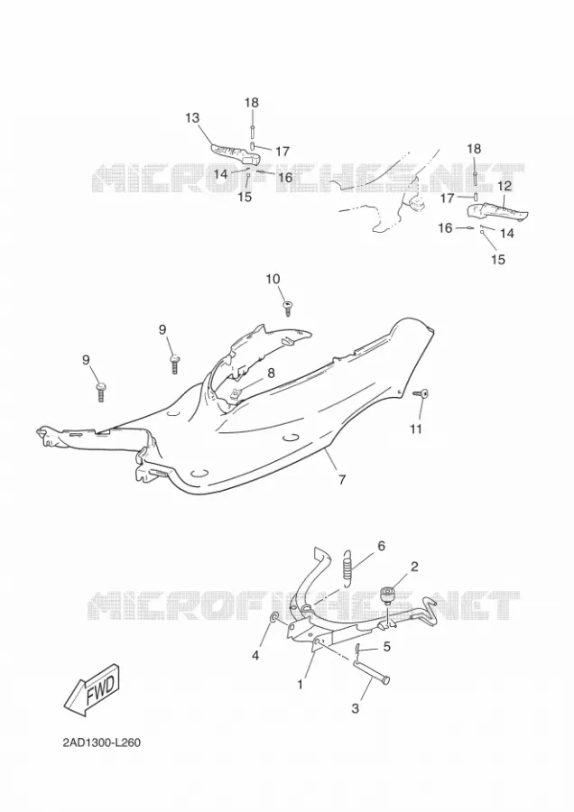 STAND / FOOTREST Yamaha SCOOTER 50 2012 MACH  CS50Z