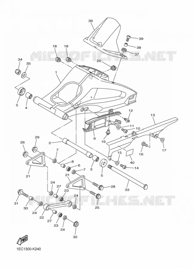 SWINGARM Yamaha MOTO 1000 2012 FZ1  FZ1-N