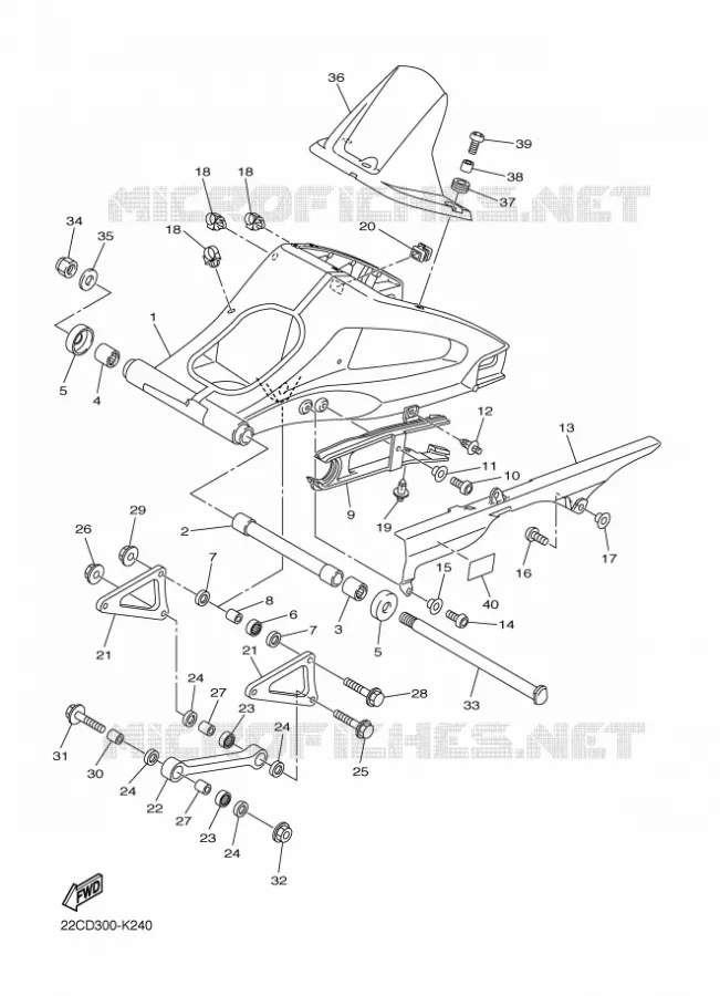 SWINGARM Yamaha MOTO 1000 2012 FZ1 ABS  FZ1-NA