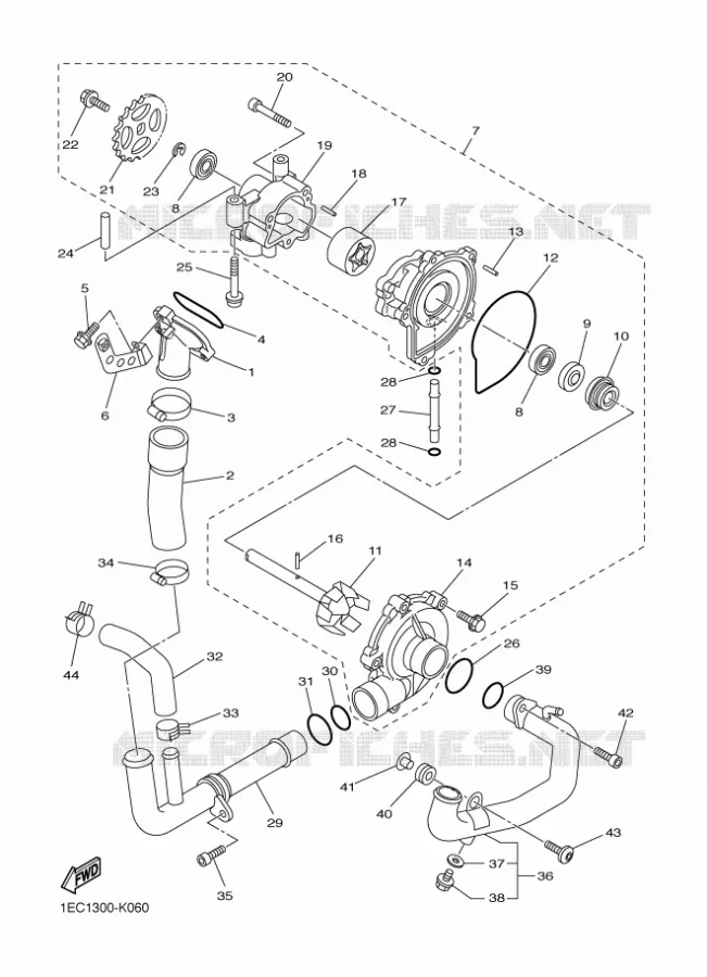 WATERPUMP / HOSES Yamaha MOTO 1000 2012 FAZER  FZ1-S