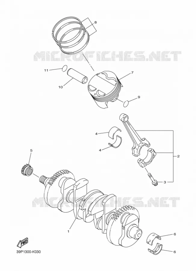 CRANKSHAFT / PISTON Yamaha MOTO 800 2012 FZ8 ABS  FZ8-NA