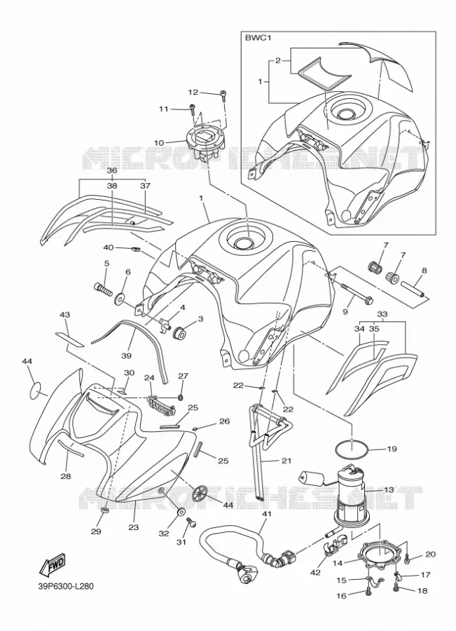 FUEL TANK Yamaha MOTO 800 2012 FZ8 ABS  FZ8-NA