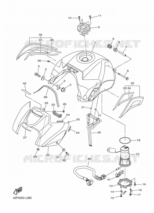 FUEL TANK Yamaha MOTO 800 2012 FAZER  FZ8-S