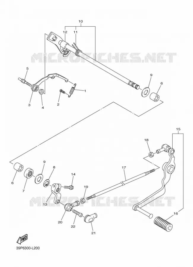 GEAR SHIFT SHAFT / LEVER Yamaha MOTO 800 2012 FAZER  FZ8-S