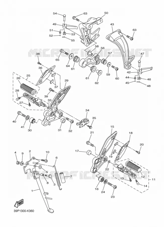 STAND / FOOTREST Yamaha MOTO 800 2012 FAZER  FZ8-S