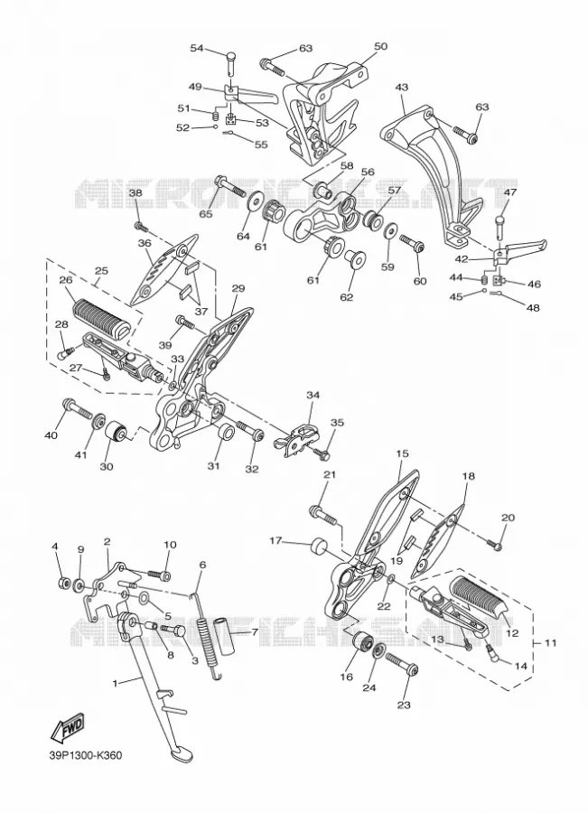 STAND / FOOTREST Yamaha MOTO 800 2012 FAZER  FZ8-S