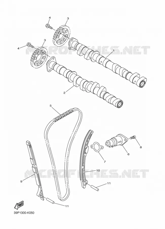 CAMSHAFT / TIMING CHAIN Yamaha MOTO 800 2012 FAZER  FZ8-S