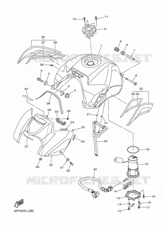 FUEL TANK Yamaha MOTO 800 2012 FAZER  FZ8-S