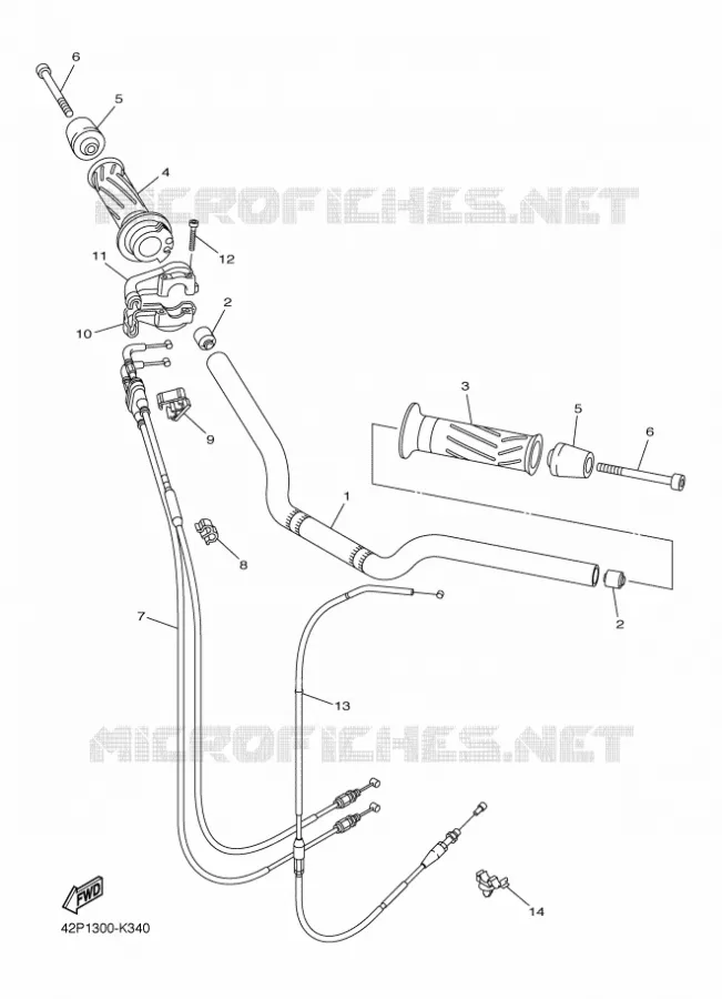 HANDLEBAR & CABLES Yamaha MOTO 800 2012 FAZER ABS  FZ8-SA