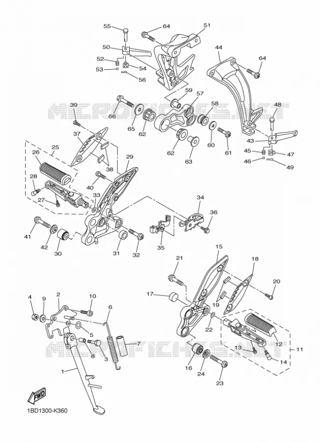 STAND / FOOTREST Yamaha MOTO 800 2012 FAZER ABS  FZ8-SA