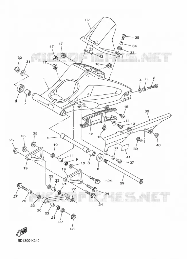 SWINGARM Yamaha MOTO 800 2012 FAZER ABS  FZ8-SA