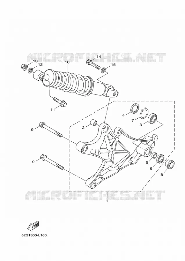 SWINGARM / SHOCK ABSORBER Yamaha SCOOTER 125 2012 OCEO  HW125 OCEO