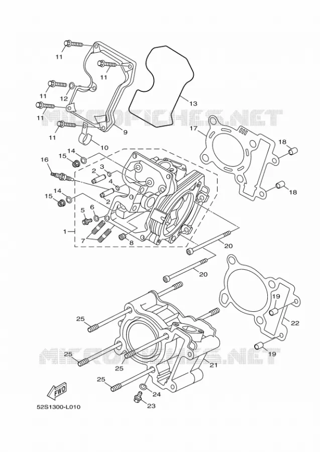 CYLINDER Yamaha SCOOTER 125 2012 OCEO  HW125 OCEO