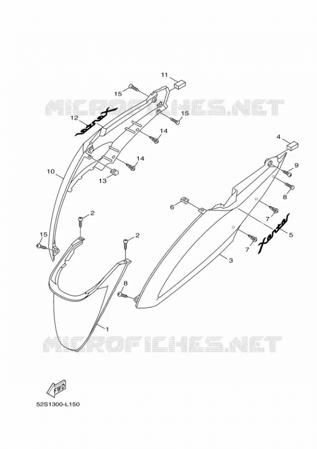SIDE COVER Yamaha SCOOTER 150 2012 XENTER  HW151