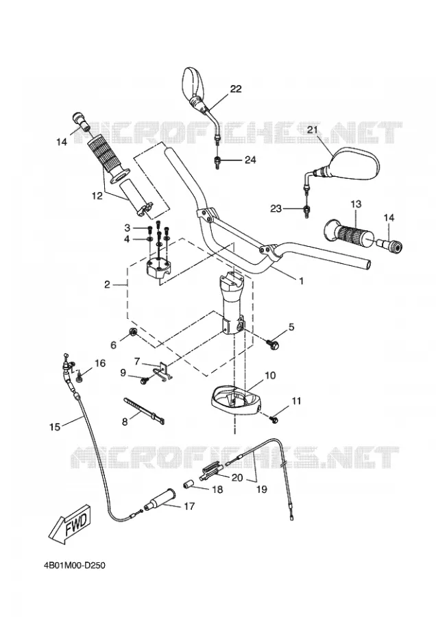 HANDLEBAR & CABLES Yamaha SCOOTER 50 2012 NITRO NAKED  YQ50L NITRO NAKED