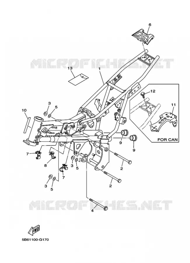 FRAME Yamaha MOTO 110 2012 TTRE  TT-R110E