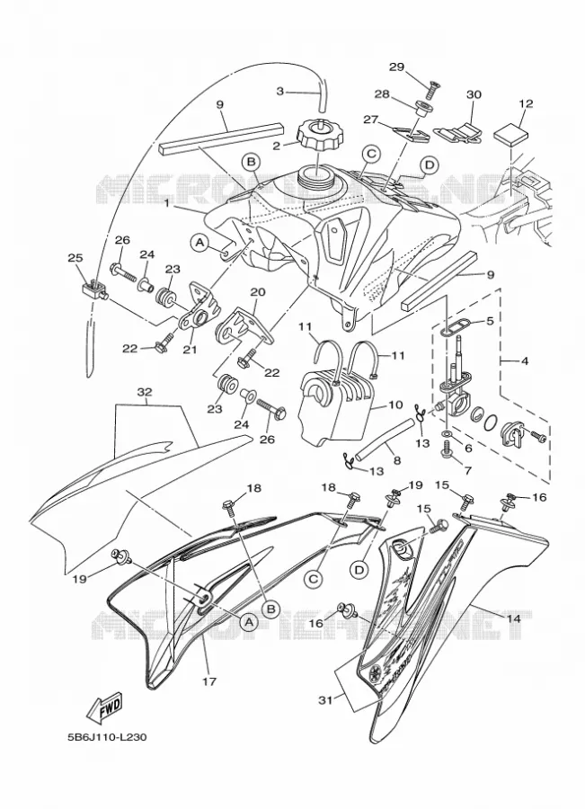 FUEL TANK Yamaha MOTO 110 2012 TTRE  TT-R110E