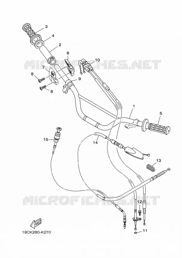 HANDLEBAR & CABLES Yamaha MOTO 125 2012 TTR BIG WHEELS  TT-R125LW