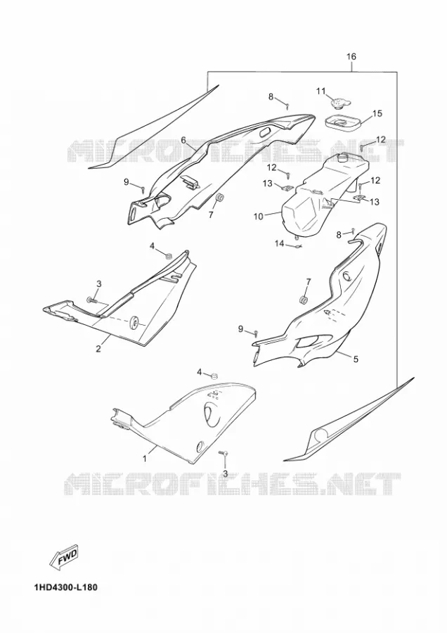 SIDE COVER Yamaha MOTO 50 2012 TZR WGP 50TH  TZR50 TZR 50 WGP50