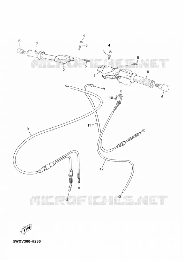 HANDLEBAR & CABLES Yamaha MOTO 50 2012 TZR  TZR50