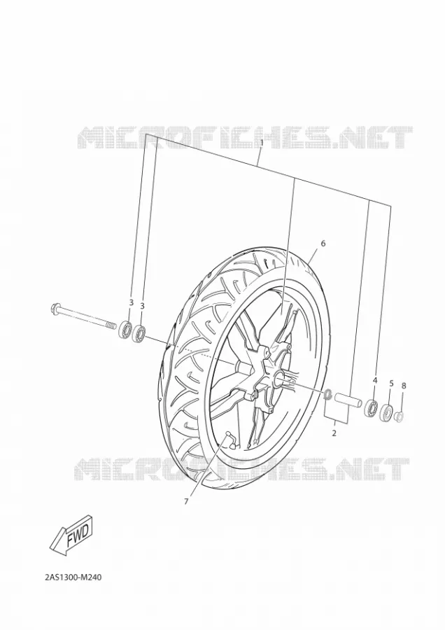 FRONT WHEEL Yamaha MOTO 50 2012 TZR  TZR50