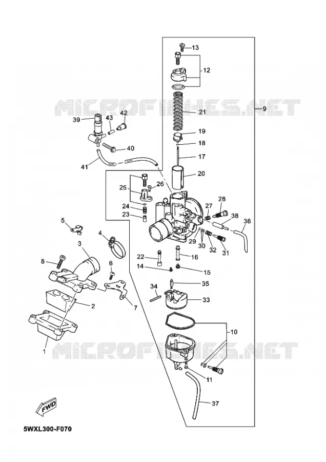 CARBURETOR Yamaha MOTO 50 2012 TZR  TZR50