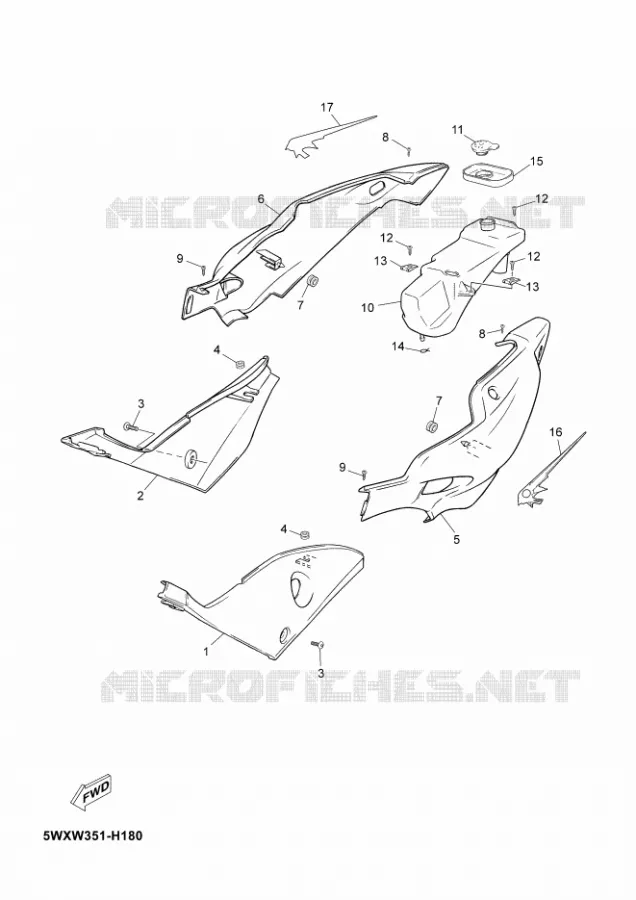 SIDE COVER Yamaha MOTO 50 2012 TZR  TZR50
