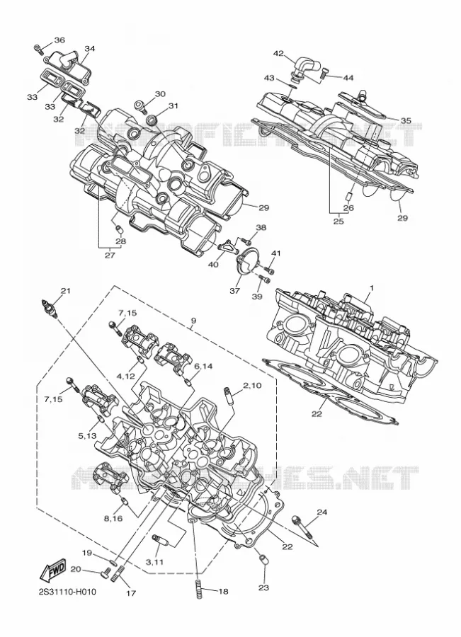 CYLINDER HEAD  Yamaha MOTO 1700 2012 VMAX  VMX17