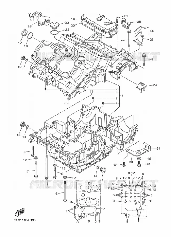 CRANKCASE Yamaha MOTO 1700 2012 VMAX  VMX17
