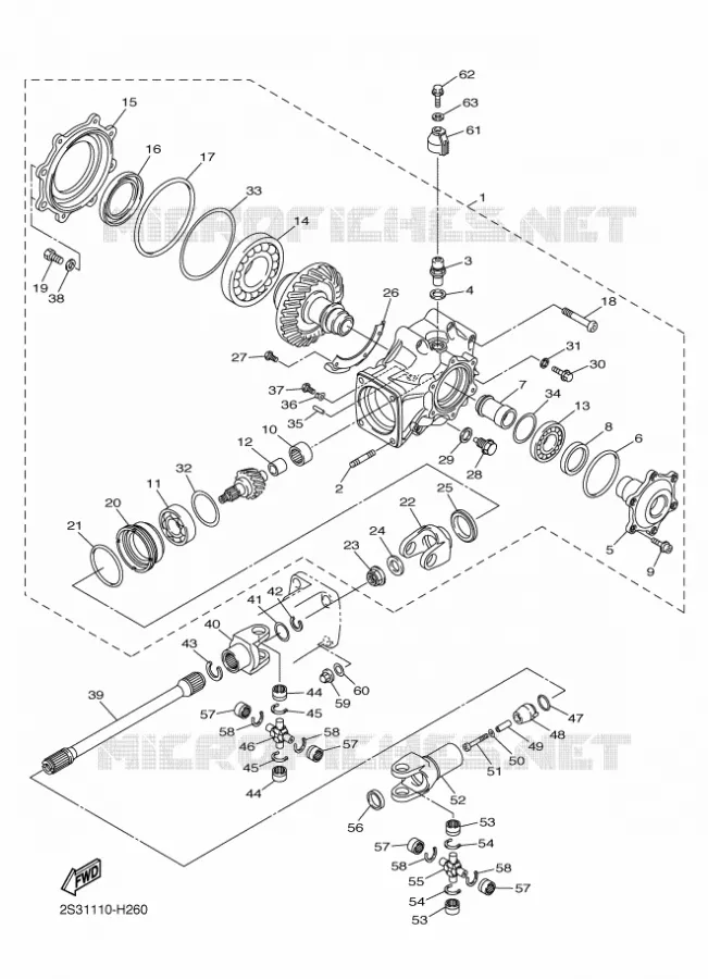 FINAL DRIVE SHAFT / GEAR COUPLING Yamaha MOTO 1700 2012 VMAX  VMX17