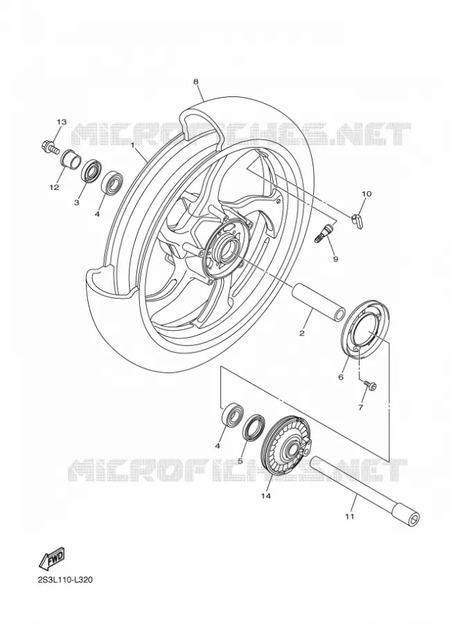 FRONT WHEEL Yamaha MOTO 1700 2012 VMAX  VMX17