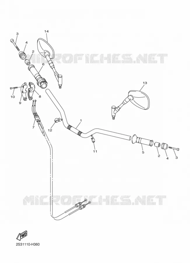 HANDLEBAR & CABLES Yamaha MOTO 1700 2012 VMAX  VMX17