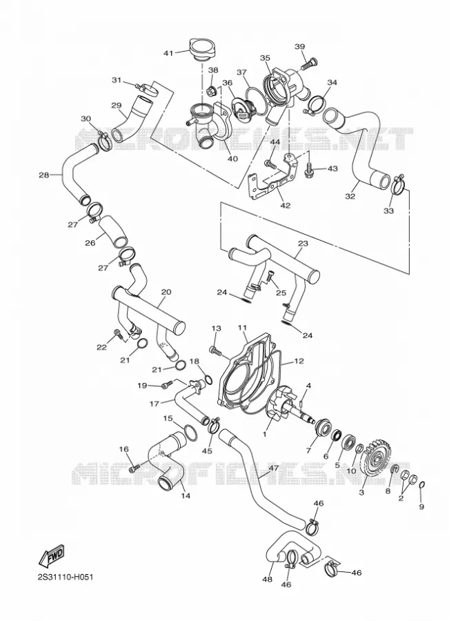 WATERPUMP / HOSES Yamaha MOTO 1700 2012 VMAX  VMX17