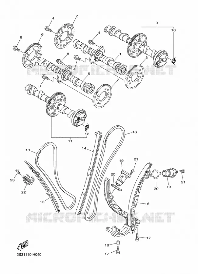 CAMSHAFT / TIMING CHAIN Yamaha MOTO 1700 2012 VMAX  VMX17