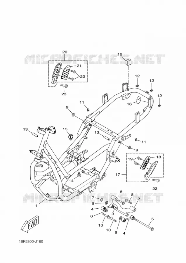 FRAME Yamaha SCOOTER 250 2012 XCITY  VP250 XCITY