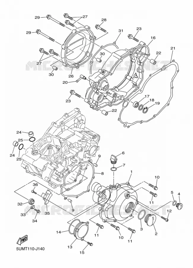 COVER - ENGINE 1 Yamaha MOTO 250 2012 WRF  WR250F