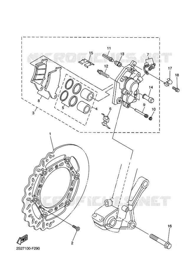 FRONT BRAKE CALIPER Yamaha MOTO 250 2012 WRF  WR250F