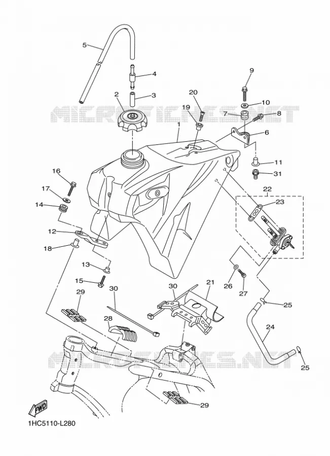 FUEL TANK Yamaha MOTO 250 2012 WRF  WR250F