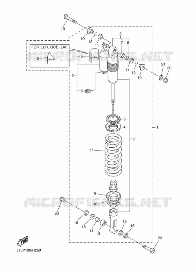 REAR SHOCK ABSORBER Yamaha MOTO 250 2012 WRF  WR250F