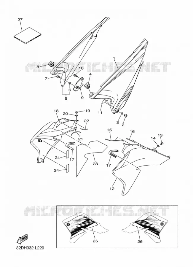 SIDE COVER Yamaha MOTO 250 2012 WR-R  WR250R