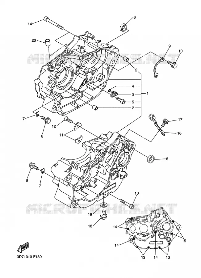 CRANKCASE Yamaha MOTO 250 2012 WR-R  WR250R
