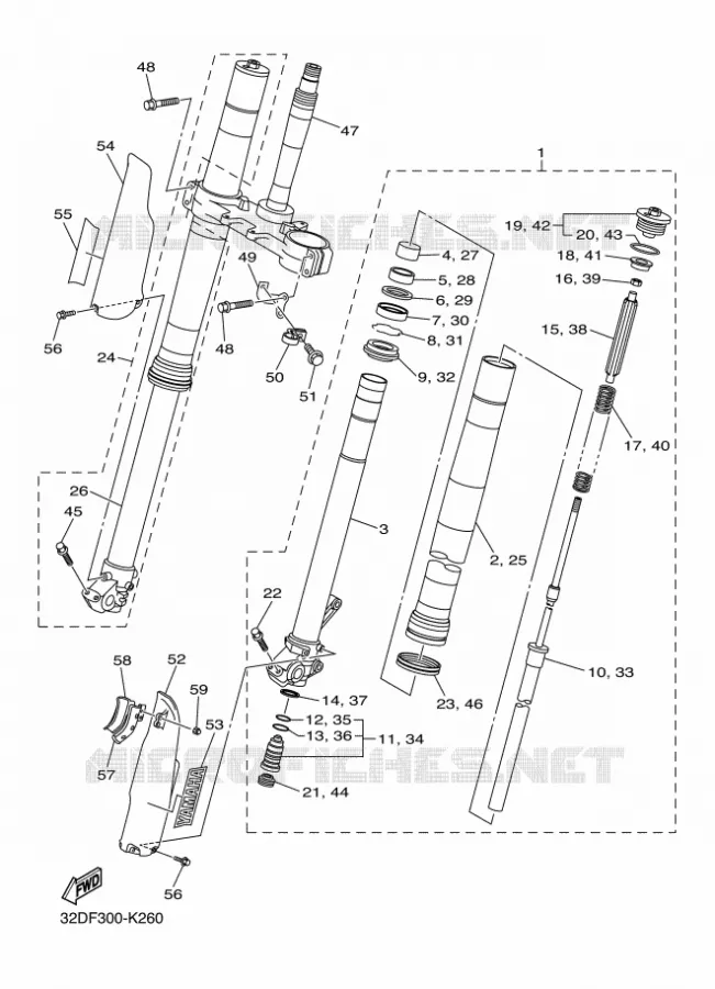 FRONT FORK Yamaha MOTO 250 2012 WR-R  WR250R