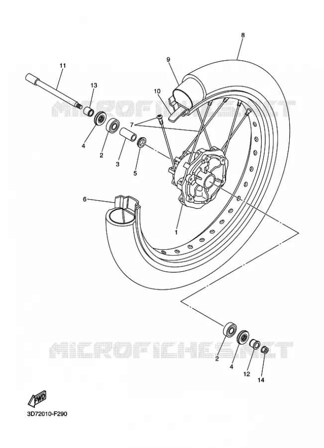 FRONT WHEEL Yamaha MOTO 250 2012 WRX  WR250X