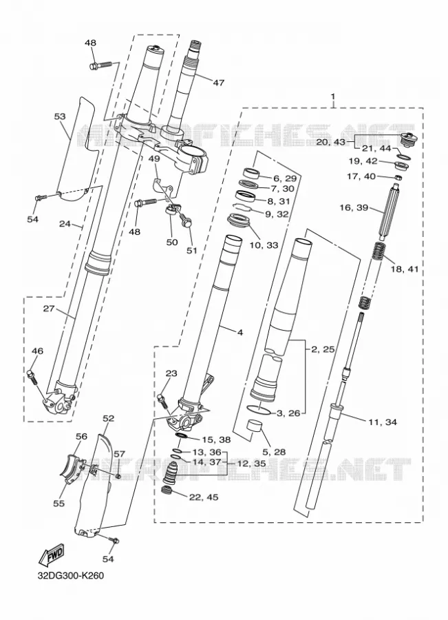 FRONT FORK Yamaha MOTO 250 2012 WRX  WR250X