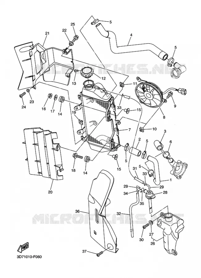 RADIATOR / HOSES Yamaha MOTO 250 2012 WRX  WR250X