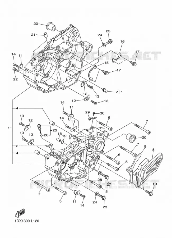 CRANKCASE Yamaha MOTO 450 2012 WRF  WR450F